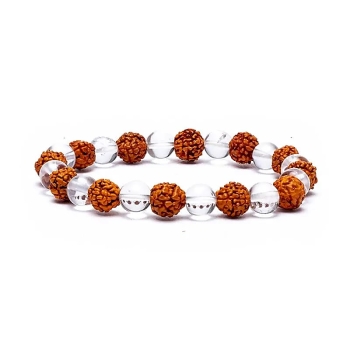 Bransoletka mala kamień krysztal Górski + Rudraksha 8mm.